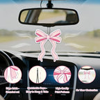 Pink Bow Car Air Fresheners,5-Pack Floral Scents Cute Car Accessories,Funny Hanging Ornament Decor for Rearview Mirror,Long-Lasting Fresh Gifts for Women,Girls,Coworkers,Teacher & Nurse
