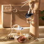 3 Pieces Cowboy Hat Car Air Freshener Hanging Cow Print Diffuser Bottles Western Country Refillable Empty Glass Perfume Bottle Car Interior Rear View Mirror Accessories(Brown, Spots, Black)
