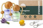 Car Air Freshener Hanging 2 Pack, Lavender & Lemon Grass Scent Essential Oil Diffuser Long Lasting Up to 150 Days, Cute Car Accessories with 2 Vent Clip for Women Men Gift, Odor Eliminator