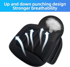 KAYI Car Seat Cushion, Comfort Memory Foam Car Cushions for Driving, Breathable Leather Surface with Anti Slip Rubber Bottom, Seat Cushion for Car and Office Chair (1, Knit Style Black)