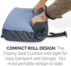 HEST Foamy Seat Cushion - Designed for Camping, Airplane Flights, Car Seats, and Office Chairs - Premium Comfort and Support on Any Surface - Temperature Resilient Foam - Waterproof Bottom