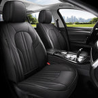 Car Seat Cover Full Set, Leather Car Seat Cover, Waterproof Seat Covers, Car Seat Cushion, Nappa Leather Seat Covers Car Seat Protector Universal Fit Most Cars Black