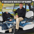 Biyejit Golf Cart Seat Covers with 4 Pockets Golf Cart Seat Towel Blanket Fits 2-Seat Golf Carts, Golf Cart Accessories
