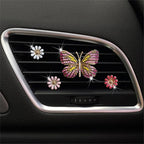 Bling Butterfly Car Clip Decor Interior，Cute Car Vent Clips Dashboard Decorations, Car Accessories Air Aromatherapy Vent Clip,Car Air Freshener Vent Clips, Rhinestone Car Accessories for Girls Womens Car Interior Decoration Cute Set (Pink Butterfly + 3...