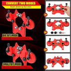 WORKEASE Diamond Hole Saw Kit, 11 Pcs Brazed Hollow Tile Set (0.24”-2”) with Double Suction Cups Guide Jig, Drill Bit Suitable for Glass, Ceramic, Tile, Marble, Porcelain Red