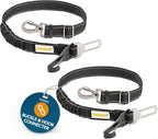 Pawbee 3-in-1 Safety Dog Seat Belt for Cars, Adjustable, Elastic Bungee Harness with Easy Clip for Medium to Large Dogs, 2 Pack
