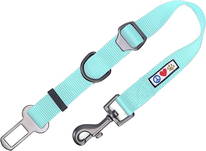 Pawtitas Dog Seat Belt | Pet Safety Seat Belt with Adjustable Strap for Small to Large Dogs | Exceeds Dog Safety Standards | Keep Your Dog Secure in The Car - Teal Car Seat Belt for Dogs