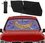 Socira Funny Skeleton Skull Car Windshield Sunshade Umbrella Foldable Visor Umbrella Sun Shade Cover Sunshade Front Window Cover Car Accessories Blocks Uv Rays (57" X 30")