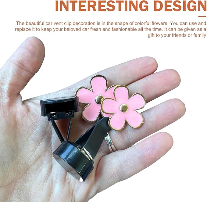 6PCS Car Air Vent Clip, Cute Daisy Air Conditioning Outlet Clip, Car Flower Air Freshener Clip, Auto Interior Decor Accessories for Women and Girls (Rose red-Pink-White, 6PCS)