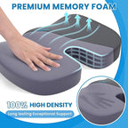 TushGuard Seat Cushion for Office Chair Memory Foam Non-Slip Cushion Back, Relief Chair Pad, Butt Pillow for Office, Car, Computer Desk, Grey, X-Large