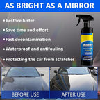 Car Coating Spray,Quick Effect Coating Agent,Quickly Coat Car Wax,Car Scratch Wax Polish Spray Waterless Wash, Oil Film Emulsion Glass Cleaner (1PC+Sponge+Cloth)
