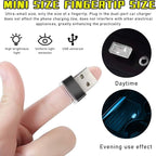 Augeny 4 PCS USB LED Car Interior Atmosphere Lamp, Plug-in USB Decor Night Light, Portable Auto Ambient Lighting Kit, Universal Vehicle Interior Accessories for Most Cars (2 Red+2 Ice Blue)