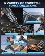 Handheld Car Vacuum Cleaner, 15000PA Car Vacuum Cleaner and Air Duster, High Power Handheld Vacuum Cordless Rechargeable with Multi-Nozzles, Portable Mini Vacuum for Cars Home Office (Black)