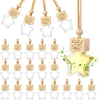 24 Pcs Star Shaped Car Fragrance Diffuser Bottle Bulk - Appreciation Gifts Set Hanging Glass Diffusers with Inspirational Message for Coworker Teacher Staff Thank You Gift (Be Proud of)