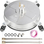19" Pressure Washer Surface Cleaner with 4 Wheels, Stainless Steel Power Washer Surface Cleaner for Driveways Sidewalks Patios, 1/4" Quick Connector, 2 Extension Wand, 4000 PSI