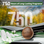 Wooden Car Air Freshener Vent Diffuser, Dark Brown Walnut Wood with Zinc Alloy Base, Refillable Essential Oil Compatible Car Vent Clip, Includes 4 Scented Pads, Long Lasting Natural Diffuser