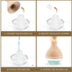 Refillable Car Air Freshener Hanging Diffuser, Empty Glass Bottle with Reed Sticks for Essential Oils, Car Scent Diffuser and Aromatherapy Pendant Decor for Women and Men, 2 Pack