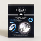 MAISON BERGER - Adjustable Refillable Car Air Freshener Vent Clip Diffuser Set - 1.75" Diameter x 1.25" Depth - Made in France (On/Off Flash - Gun Metal)
