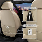 CTDS Car Seat Covers for Nissan Sentra 2000-2026, Stylish Sport Seat Cover, Premium Nappa Leather Car Seat Cover. Automobile Seat Covers Sets.(Standard 2 Seats/Beige)
