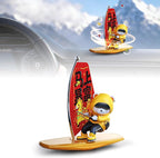 Car Air FreshenerThe Little Bear sways with the car Refillable Air Purifier for Interior Dashboard Decorations Accessories (Get Rich Quick-Yellow)