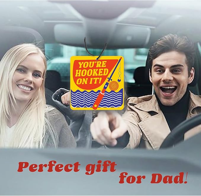 5pcs Gone Fishing Car Air Freshener Funny Car Accessories Automotive Interior Hanging Scents Mirror Decor for Men Teen Boys Fishermen Gifts