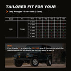 AOMSAZTO Custom Fit Seat Covers for Jeep Wrangler: YJ 1991 1992 1993 1994 1995 Leather Car Seat Covers Full Set Black