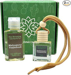 Car Air Freshener with 1 Oz Refill included | Car scented on the go | Car Air Freshener | Long Lasting Hanging Fragrance | Phthalate Free Fragrance (Mahogany Teakwood, 10 ml)