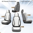 Coverado Seat Covers, Car Seat Covers Front Seats, Car Seat Cover, Waterproof Car Seat Covers, Car Seat Cushion, Front Car Seat Covers Leatherette Car Seat Protector Universal Fit Most Cars White