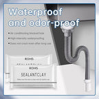 Pack of 8 White Seal Putty Waterproof Duct Seal Repair Sealing Clay, Quick Mending Mud for Drain Connection, Wall Hole, Air Conditioning Hole