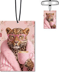 Leopard Car Air Freshener Hanging, Car Accessories Leopard Gifts for Women and Men New Driver Auto Decor Rearview Mirror Hanging Accessories, Cute Aromatherapy for Cars Interior or Locker