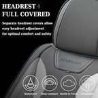 Coverado Car Seat Covers, Front Covers for Cars, Car Seat Cover Front Seats, Automotive Seat Cover, Waterproof, Leather Car Seat Cushion, Universal Interior Seat Protectors for Most Cars Black