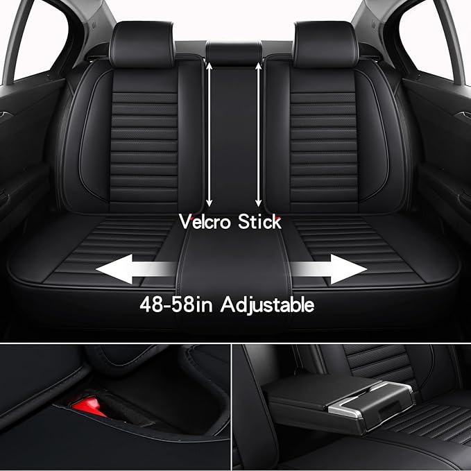 Car Seat Covers,Car Seat Protector Waterproof,Seat Covers Full Set, Car Seat Protectors,Automotive Seat Covers Fit for Most Cars Black