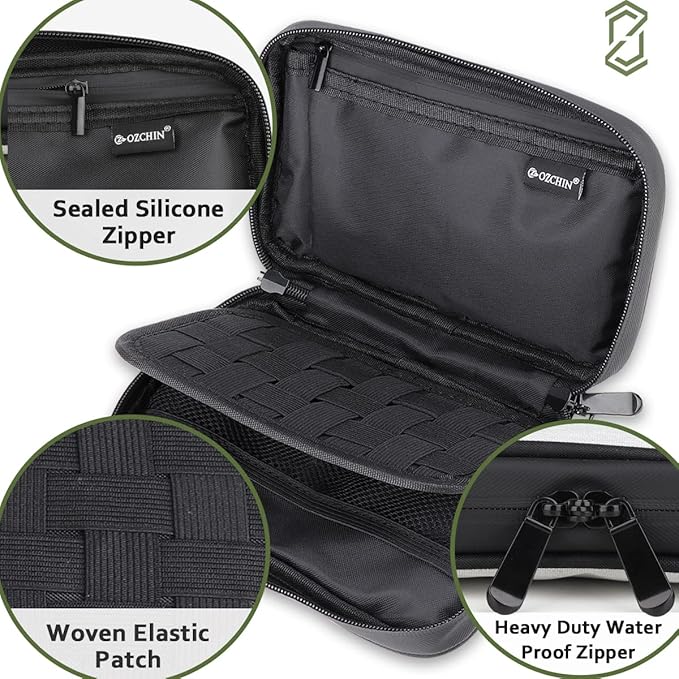 OZCHIN Smell Proof Bag Pocket Bag Activated Carbon Fiber 8'' x 5'' Portable Carry Pouch for Travel (Grey)