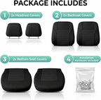 FH Group Automotive Car Seat Covers Front Set Premium 3D Air Mesh Front Seat Covers, Airbag Compatible Universal Fit Interior Accessories for Cars Trucks and SUVs - Black