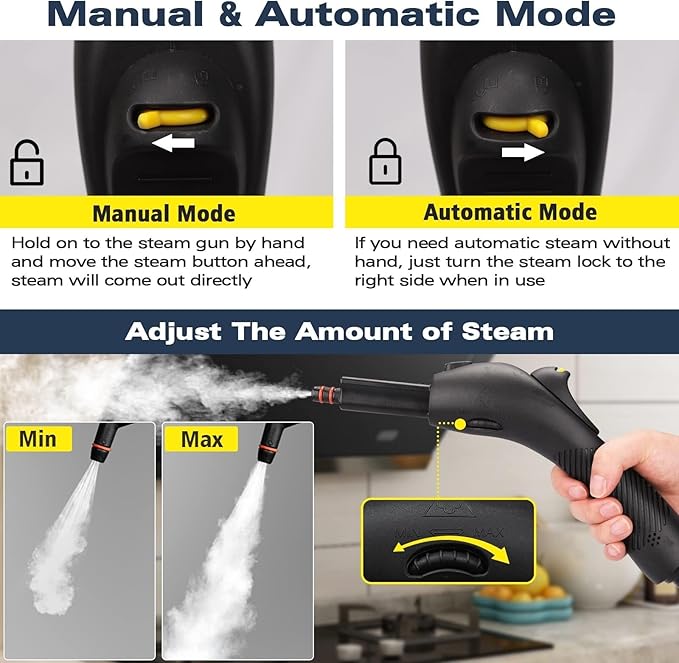 Steam Cleaner, Steam Cleaner For Home, Handheld Steamer For Cleaning With 21 Accessories, 248 °F High Temperature, Suitable for Grout, Floor. Sofas, Upholstery, Mop Replacement Pads