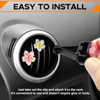 6PCS Flower Vent Clips, Car Air Fresheners Vent Clips, Cherry Blossom Dashboard Decoration, Car Accessories Aesthetic Interior Decor for Women Peach Blossom (No Aromatherapy Tablets)