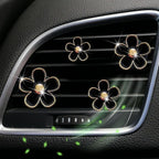4 Pieces Daisy Flower Air Vent Clip Car Air Freshener Charm Colorful Car Interior Accessories for Girls Women（Yellow）