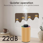 Waterless Essential Oil Diffuser with 8 Color LED Night Light, 3 Mist Levels & Timers, Portable Rechargeable Aromatherapy Diffuser for Home Car Room Studio Office, Black Metal (Gold)