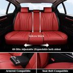 Coverado Seat Covers Full Set, Red Seat Covers for Cars, Front and Rear Seat Covers Waterproof Seat Cover, Leather Car Seat Protector, Universal Car Seat Cushion Fit for Most Sedan, SUV, Truck, Red