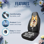 GENANY Cute Corgi Car Seat Covers Set of 2, Breathable Front Seat Covers for Truck Sedan SUV, Dog Themed Car Accessories, Corgi Gift for Women Men