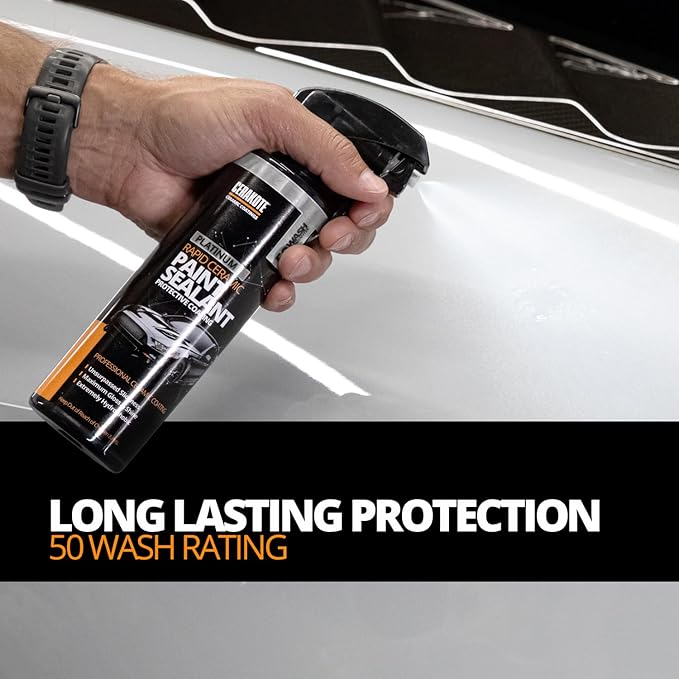 Cerakote Paint Care Bundle - Platinum Rapid Ceramic Paint Sealant (14 oz. Kit) with High Foam Vehicle Shampoo (16 oz.) and Microfiber Application Towels - Clean and Care for Vehicle's Paint