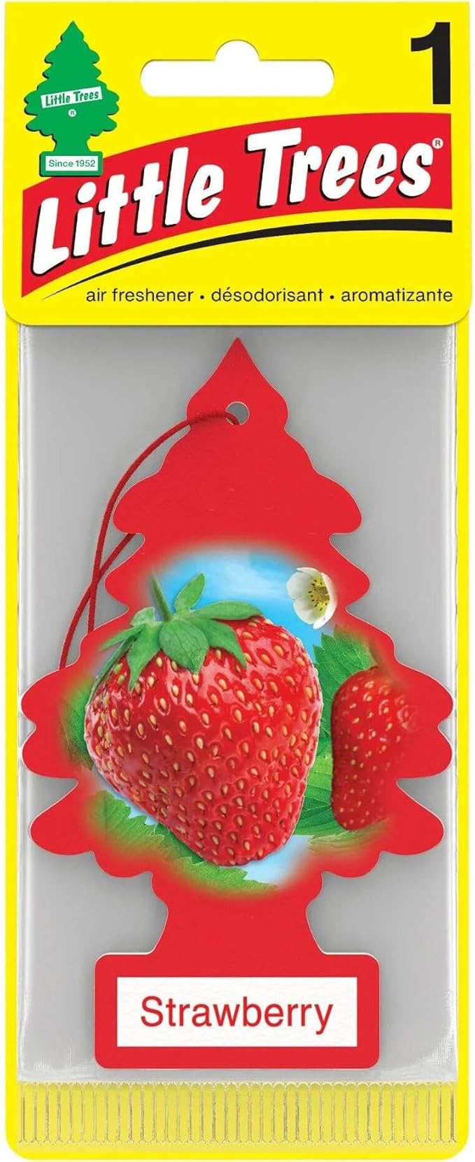LITTLE TREES Car Air Freshener | Hanging Paper Tree for Home or Car | Strawberry