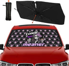 Socira I Could Be Meaner Funny Skull Car Windshield Sunshade Umbrella Foldable Umbrella Sun Shade Windshield Cover Sunshade Car Accessories Blocks Uv Rays Keeps Cool (57" X 30")