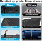 Windshield Sun Shade Umbrella, Portable Foldable, Spring Structure Wind Shield, Front Window Sunshade, Protect from Sun Rays Car Windshield, Universal for Any Car (61'' x 33.4'')
