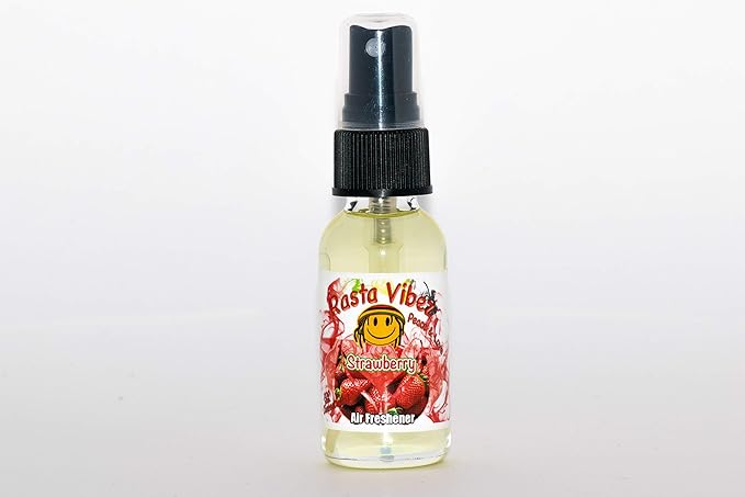 Rasta Vibez Strawberry Type Air Freshener - 100% Ultra Concentrated Oil Based Spray - Ideal for Bathroom, Home, Car, Office & More - Long Lasting Effects - 1oz Bottle