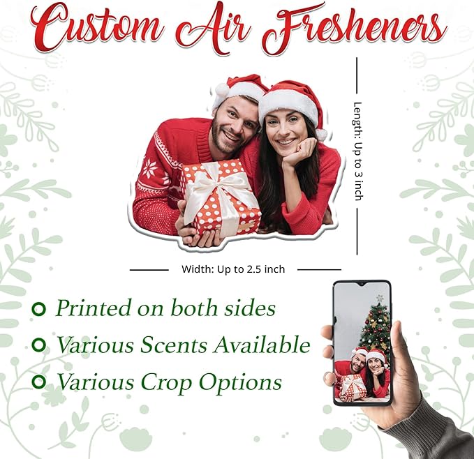 Custom Car Air Freshener - Christmas Hanging Car Air Freshener - Personalized Christmas Ornament with Face Photo Funny Design