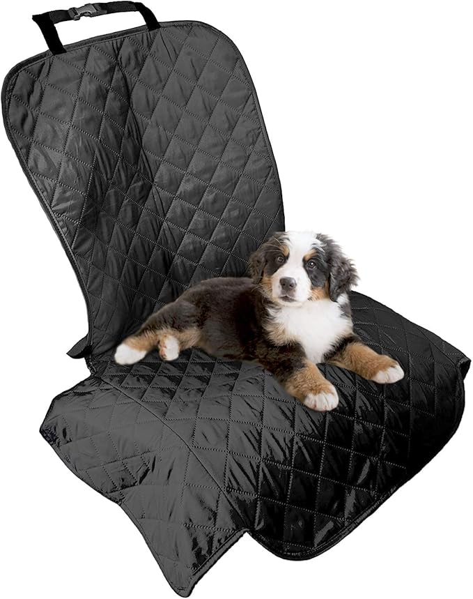 Furhaven Universal Water-Resistant Quilted Single Car Seat Protector - Black, One Size