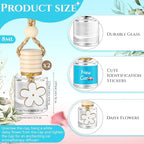 2 Sets Hanging Car Air Freshener and Essential Oil Diffuser, Car Air Freshener Daisy Essential Oil Diffuser Long Lasting Automobile Aromatherapy(White,New Car)