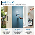 Rain Guard Paint Sealer Concentrate | Makes 1 Gallon | Protects All Painted Surfaces like Concrete, Wood, Stone from Water Damage, Stains/other contaminents | Silane/Siloxane Acrylic Waterproofer
