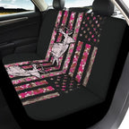 KEIAHUAN Branch Deer Camo Hunting Car Seat Covers Front Seat Cover and Split Rear Bench Seat Covers Set of 4 Stretchable Auto Interior Decoration Accessories for Sedan, Truck, SUV, Van, Pink